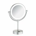 Kibi Circular LED Free Standing Magnifying Make Up Mirror - Brushed Nickel KMM104BN
